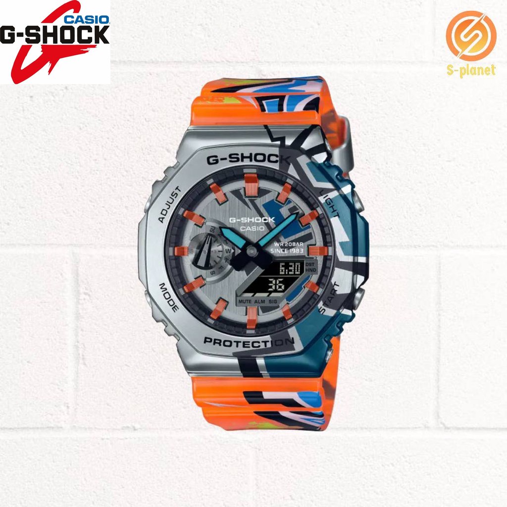 นาฬิกาเหล็ก GM-2100SS-1ADR Steel Series Street Graffiti Series นาฬิกาสปอร์ต GM-2100SS-1A สายนาฬิกากั