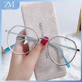 【ZM Glasses】แว่นตาสายตาสั้น ทรงกลม ป้องกันแสงสีฟ้า เกรด -100 150 200 250 300 350 400 450 500 550 600 แฟชั่นสไตล์เกาหลี สําหรับผู้หญิง นักเรียน 107