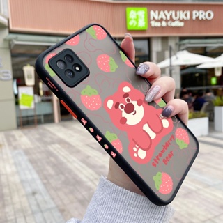 เคสโทรศัพท์มือถือ ซิลิโคนนิ่ม กันกระแทก ลายการ์ตูนหมี สตรอเบอร์รี่ สําหรับ OPPO A72 5G A73 5G A53 5G