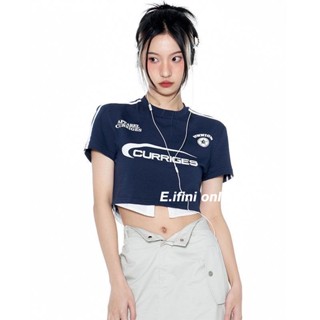 E.ifini เสื้อครอป เสื้อสายเดี่ยว ย้อนยุค y2k 2023 NEW Style 071837