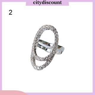 &lt;citydiscount&gt; แหวนโลหะ ฝังเพทาย ประดับเพชร สําหรับผู้หญิง