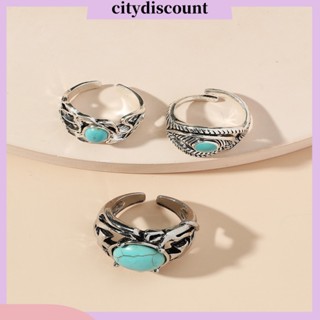 &lt;citydiscount&gt; แหวนสวมนิ้วมือ ปรับได้ ทนต่อการสึกหรอ สะดุดตา เครื่องประดับ สําหรับผู้หญิง งานราตรี 3 ชิ้น