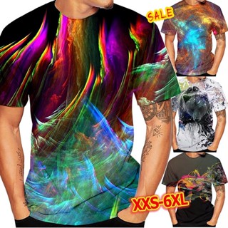 เสื้อยืด พิมพ์ลาย Abstract 3 มิติ สําหรับผู้ชาย