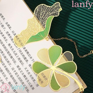 Lanfy ที่คั่นหนังสือ โลหะ ลายดอกไม้ ใบไม้ สไตล์จีน สําหรับสํานักงาน