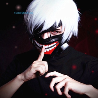 Tuilieyfish หน้ากากคอสเพลย์ หนัง PU มีซิป ปรับได้ สําหรับ Tokyo Ghoul Kaneki Ken 1 ชิ้น