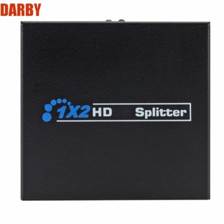 Darby ตัวแยกสัญญาณ Full HD HDMI 1 เป็น 2 HDMI 3D ขนาดกะทัดรัด เข้า 1 ออก 2 1080P สําหรับเครื่องเล่น DVD โน้ตบุ๊ก PS3 HDTV