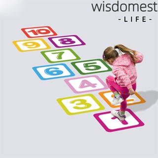 WISDOMEST สติกเกอร์ ลายการ์ตูนตัวเลข กันน้ํา สําหรับตกแต่งเนอสเซอรี่เด็กอนุบาล