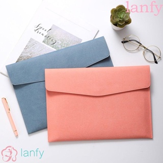 Lanfy กระเป๋าเอกสาร หนัง PU ขนาด A4 กันน้ํา จุของได้เยอะ สําหรับจัดระเบียบเอกสาร สํานักงาน โรงเรียน