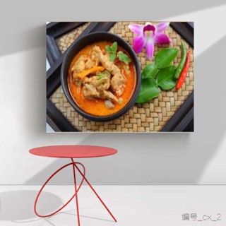 โปสเตอร์ภาพวาด ผ้าแคนวาส พิมพ์ลาย Tom Yum Food สําหรับตกแต่งบ้าน