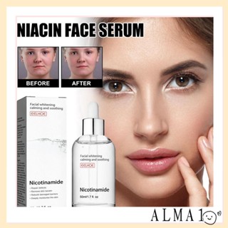 Alma Niacinamide Essence, Fade Fine Lines Whitening Hyaluronic Acid Firm Serum, Beauty Dark Spot Skin Care Acne Pimple Nicotinamide เซรั่มบํารุงผิวหน้า