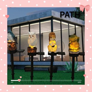 Path โคมไฟสนามหญ้า เรซิ่น ลายการ์ตูนสัตว์ พลังงานแสงอาทิตย์ สําหรับตกแต่งสวน