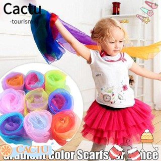 Cactu ผ้าพันคอ ไล่โทนสี สีแดง สีพื้น อุปกรณ์ประกอบฉากการแสดง จังหวะ ผ้าพันคอ สําหรับเด็ก เต้นรํา