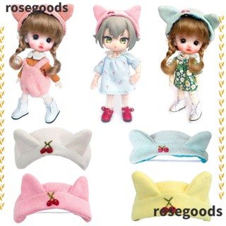 Rosegoods1 หมวกผ้าฝ้าย ลายการ์ตูน ขนาด 12~16 ซม. สําหรับตุ๊กตา 1/11Obitsu11