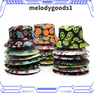 Melodygoods1 หมวกบักเก็ต กันแดด ลายผลไม้ สไตล์ชาวประมง สําหรับคู่รัก