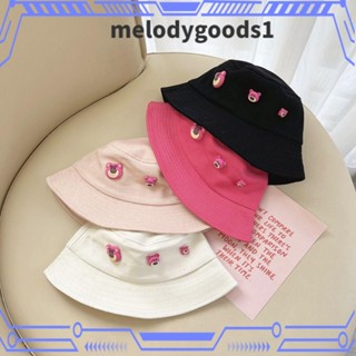 Melodygoods1 หมวกชายหาด ลายหมีสตรอเบอร์รี่ หลากสี สําหรับเด็ก