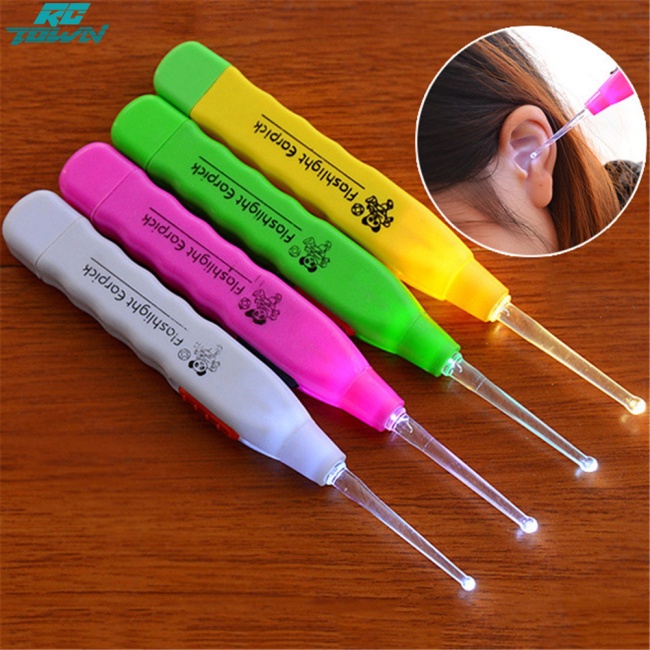 Rctown 1PC random color ช้อนแคะหู แบบเรืองแสง พร้อมไฟ Led สําหรับเด็ก และผู้ใหญ่