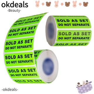 OKDEALS สติกเกอร์ฉลาก สีเขียวเรืองแสง มีกาวในตัว สําหรับแพกเกจจิ้ง