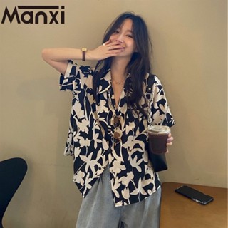 Manxi เสื้อเชิ้ตผู้หญิง เสื้อแฟชั่นผู้หญิง สะดวกสบาย  มีความรู้สึกของการออกแบบ A95K0M2