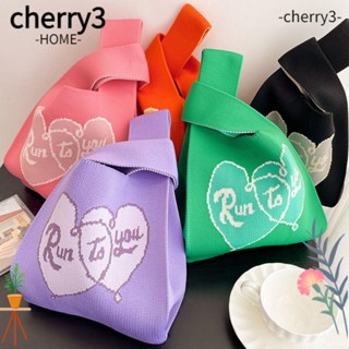 Cherry3 กระเป๋าถือ กระเป๋าสะพายไหล่ ผ้าถัก ขนาดเล็ก สําหรับผู้หญิง