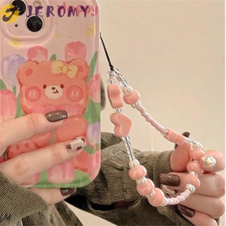 Jeromy สายคล้องโทรศัพท์มือถือ ประดับโบว์ ป้องกันการสูญหาย สีชมพู สําหรับผู้หญิง