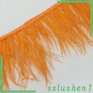 [Szluzhen1] ขอบขนนก ขนาด 9-15 ซม. สีขาว สําหรับตกแต่งเสื้อผ้า งานฝีมือ