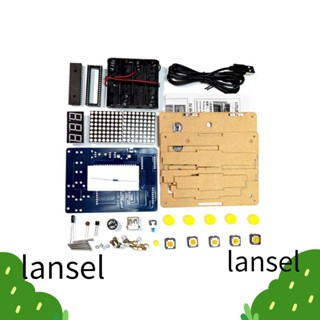 LANSEL เกมพิกเซล|ชุดอุปกรณ์เกมบัดกรี อะคริลิคใส แบบพกพา DIY 51 MCU|สําหรับผู้เริ่มต้นเชื่อม