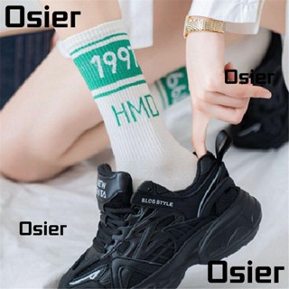 Osier1 ถุงเท้ากีฬา แฟชั่นเกาหลี ลายทาง สําหรับผู้หญิง ผู้ชาย