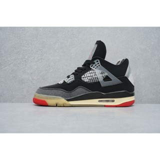 รองเท้าผ้าใบบาสเก็ตบอล AJ4 Knight Black And blue DC9533-0 คุณภาพสูง [สีดํา และสีแดง] k