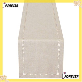 FOREVER ผ้าปูโต๊ะ ผ้าพันคอ ทรงสี่เหลี่ยมผืนผ้า แฮนด์เมด สีเบจ ขนาด 12*110 นิ้ว สําหรับห้องนอน เฟอร์นิเจอร์ สํานักงาน