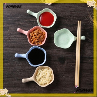 FOREVER Kitchen Dish Sauce Vinegar Leaf-shaped Seasoning Bowl Salt Sauce Oil Cookware Practical Small Plates/Multicolor