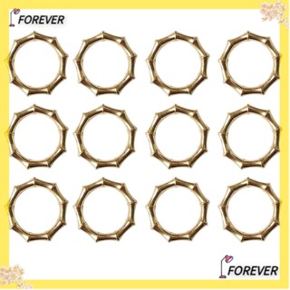 Forever แหวนโลหะไม้ไผ่ 2 นิ้ว ทนทาน ใช้ซ้ําได้ สีทอง 2 นิ้ว สําหรับตกแต่งโต๊ะ 12 ชิ้น