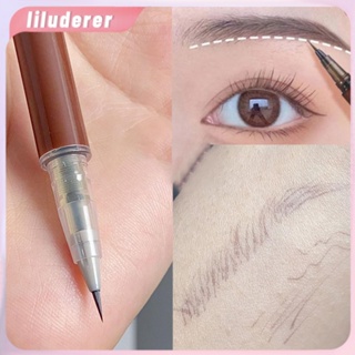 Biya 0.01 มม. หัวดินสอเขียนคิ้วกันเหงื่อ Ultra Fine Liquid Eyeliner Lying Silkworm Pen Lasting Waterproof Makeup Eye Cosmetics HO