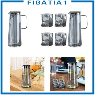 [figatia1] เหยือกแก้วบอโรซิลิเกต ด้ามจับตามหลักสรีรศาสตร์ ขนาด 1450 มล. สําหรับใส่น้ําผลไม้ น้ํามะนาว ใบไม้