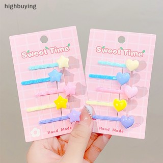 [highbuying] กิ๊บติดผมหน้าม้า ลายการ์ตูนสัตว์ ดอกไม้ หัวใจ ดาว น่ารัก สําหรับเด็ก 1 ชุด