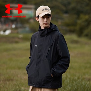 UNDER ARMOUR [L-6XL] เสื้อกันฝน กันน้ํา กันลม ระบายอากาศ ถอดออกได้ คุณภาพสูง เหมาะกับฤดูใบไม้ผลิ และฤดูใบไม้ร่วง สําหรับผู้ชาย