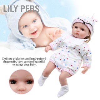  Lily PERS ตุ๊กตาทารกซิลิโคนอ่อนนุ่มเต็มตัวเหมือนจริงทารกแรกเกิดพร้อมเสื้อผ้าอาบน้ำของเล่นเด็กของขวัญ