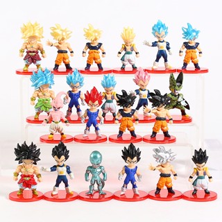 ฟิกเกอร์ Dragon Ball Z Super Saiyan Goku Vegeta Buu ขนาดมินิ ของเล่นสําหรับเด็ก 21 ชิ้น ต่อชุด