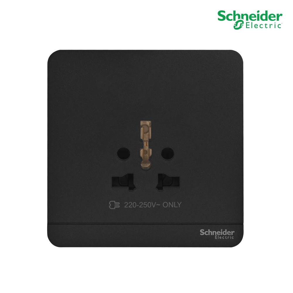 Schneider เต้ารับยูนิเวอร์แซล สีดำ 16A 250V 1G inter Socket Black | AvatarOn E l E83426TS_DG