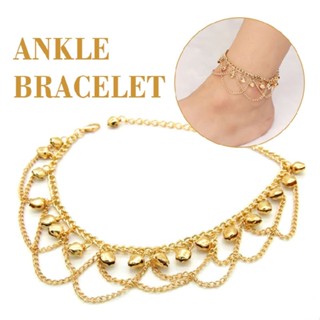 New Gold Beaded Ankle Bracelet Multi Layer Anklet Adjustable Chain Beach Bead