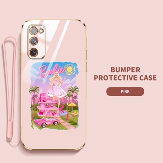 เคสโทรศัพท์มือถือ ซิลิโคน กันกระแทก ลายบาร์บี้น่ารัก สีชมพู หรูหรา คุณภาพสูง สําหรับ Samsung Galaxy S20 FE 2022 5G + S20 S20 Plus S20 Ultra S21 FE