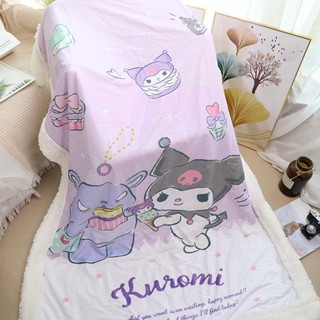 ผ้าห่มไมโครไฟเบอร์ แบบนิ่ม ลาย Kuromi Cinnamoroll Melody