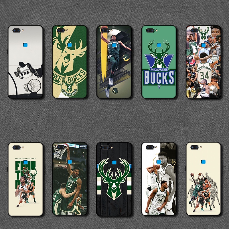 บูชสําหรับ OPPO A5S A7 A12 A11K A12S AA40 nba Milwaukee Bucks แขนป้องกันแบบนิ่ม