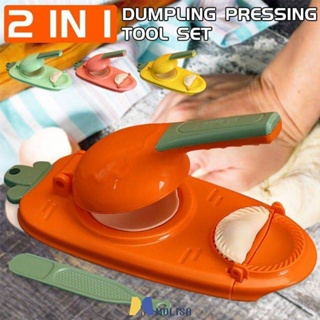 อเนกประสงค์ทำด้วยมือ 2in1 Dumpling Dough Press Mold/Dumpling Skin Mould/2in1 Dough Pressing ชุดเครื่องมือ Dumpling Maker คู่มือแม่พิมพ์กด MOLISA