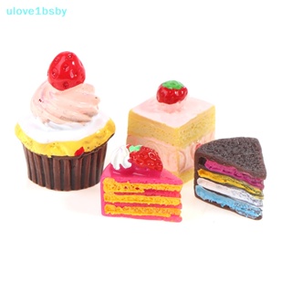 Ulove1bsby ของเล่นเค้กสตรอเบอร์รี่ 1:12 สําหรับบ้านตุ๊กตา 5 ชิ้น