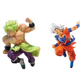 ตุ๊กตา Dragon Ball Super Saiyan Son Goku Broly Free Extremely Willful สีเงิน สีขาว สําหรับตกแต่งสํานักงาน