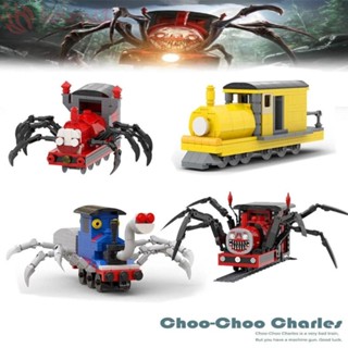 [COD] ฟิกเกอร์สัตว์ Spider Train, Horrors Game Parent-Child Choo-Choo Charles Building Blocks, Building Block Kit พลาสติก สีแดง สีเหลือง สีฟ้า ของเล่นเด็ก