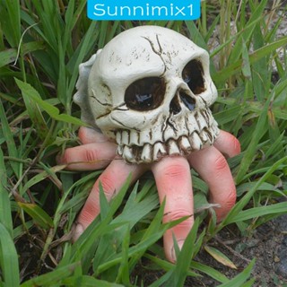 [Sunnimix1] ประติมากรรมนิ้วมือ รูปกะโหลก สําหรับตกแต่งฮาโลวีน ครอบครัว