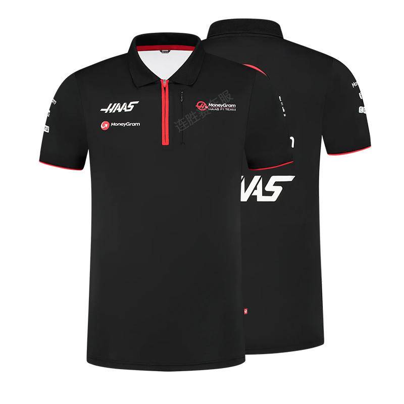 F1 ชุดแข่งเสื้อยืด 2023 ใหม่ Hass Haas F1 ทีมเสื้อโปโลแขนสั้นฤดูร้อนแห้งเร็วผู้ชายที่กําหนดเอง