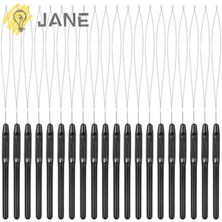 Jane เข็มตะขอพลาสติกสังเคราะห์ สีดํา สําหรับต่อผม 20 ชิ้น