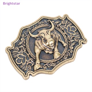 Brightstar ใหม่ หัวเข็มขัดคาวบอย โลหะอัลลอย สไตล์เรโทร คลาสสิก สําหรับผู้ชาย